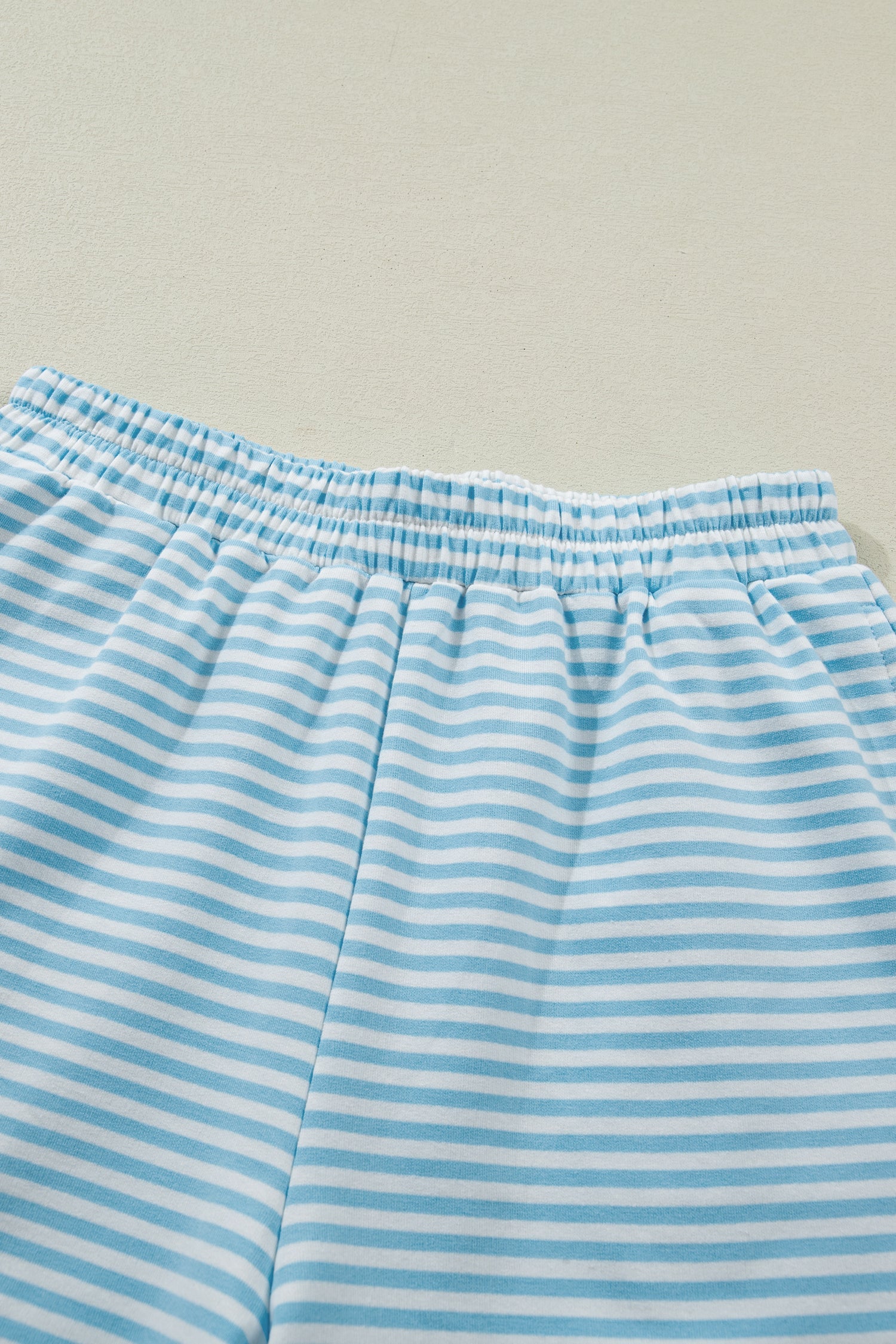 Stripe Contrast Mock Neck Tee & Shorts Set