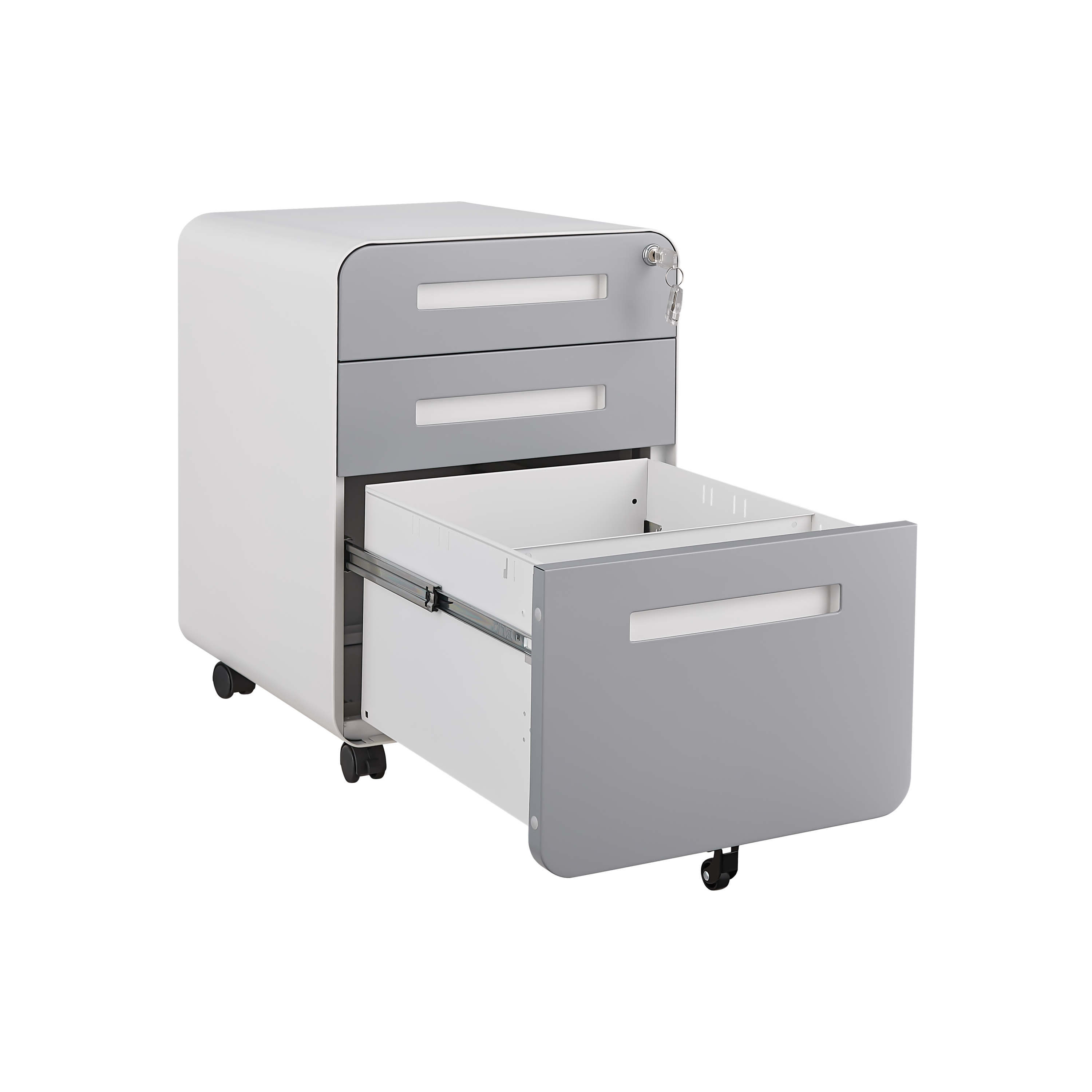 Simple Style Mobile File Cabinet 3 Drawer Storage for Legal/Letter/A4, Black Steel Anti-Tilting Design