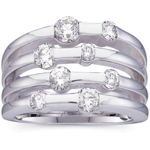 14K White Gold 1 1/8 CTW Natural Diamond Ring