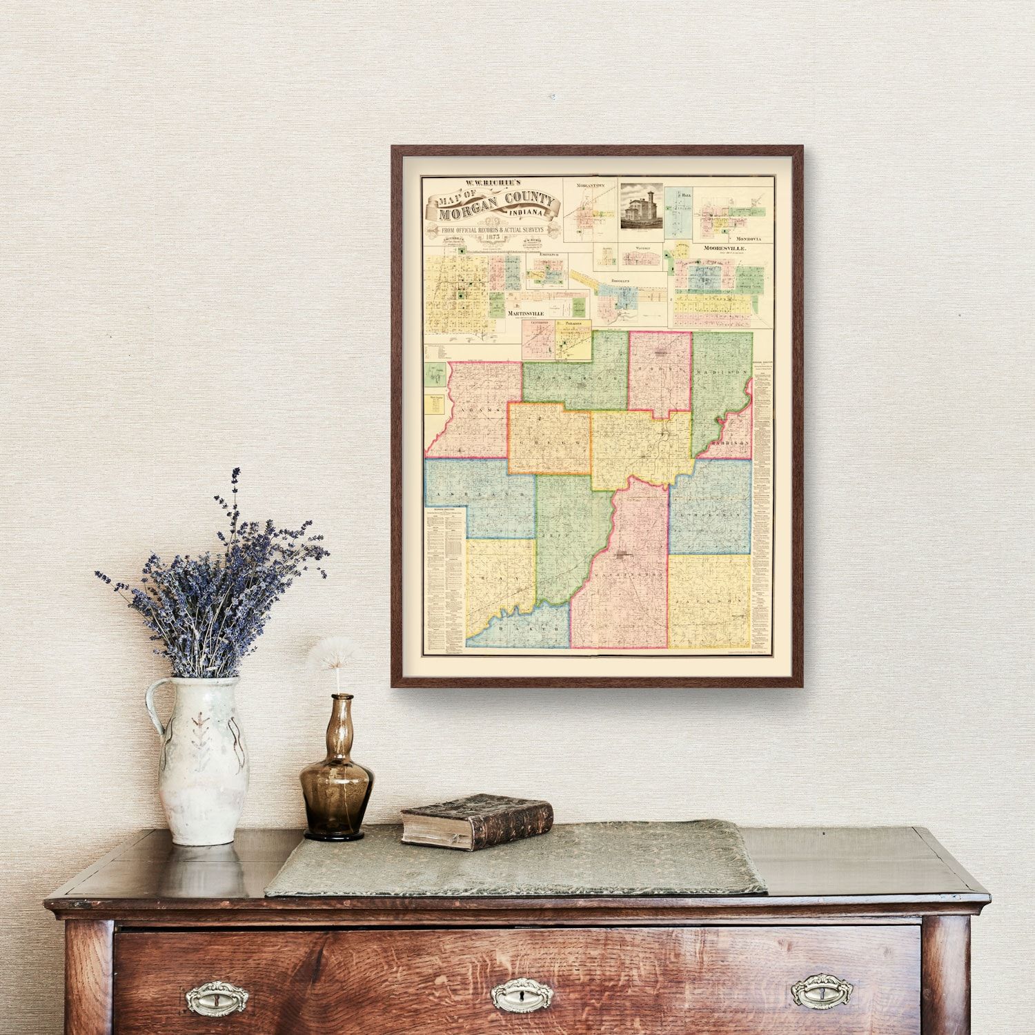 Vintage Map of Morgan County, Indiana 1875