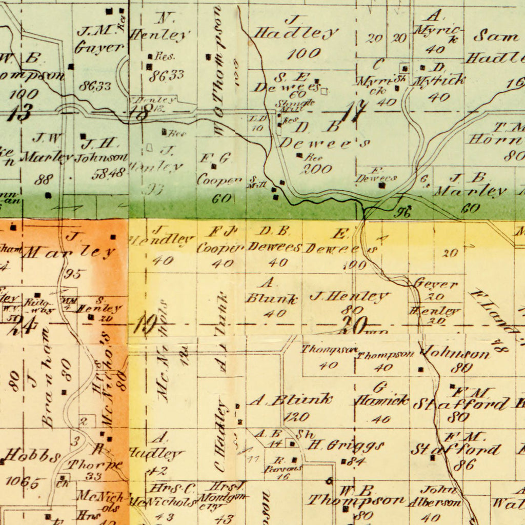 Vintage Map of Morgan County, Indiana 1875