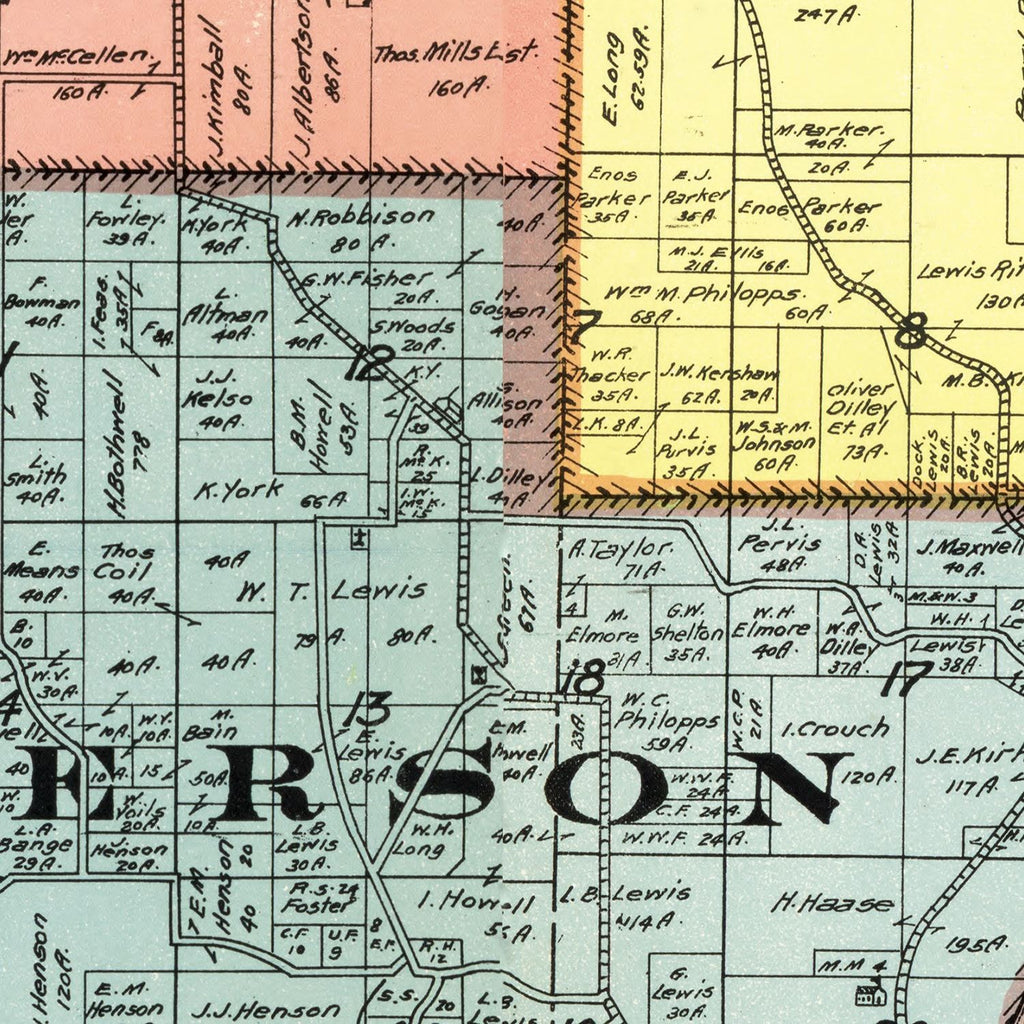 Vintage Map of Morgan County, Indiana 1909