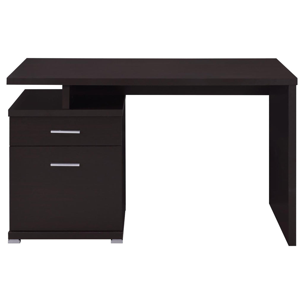 Cappuccino 2-Drawer Reversible Office Desk