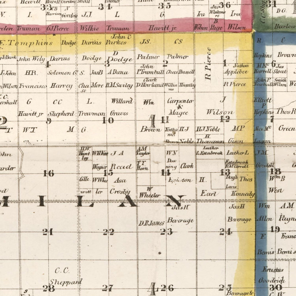 Vintage Map of De Kalb County, Illinois 1860
