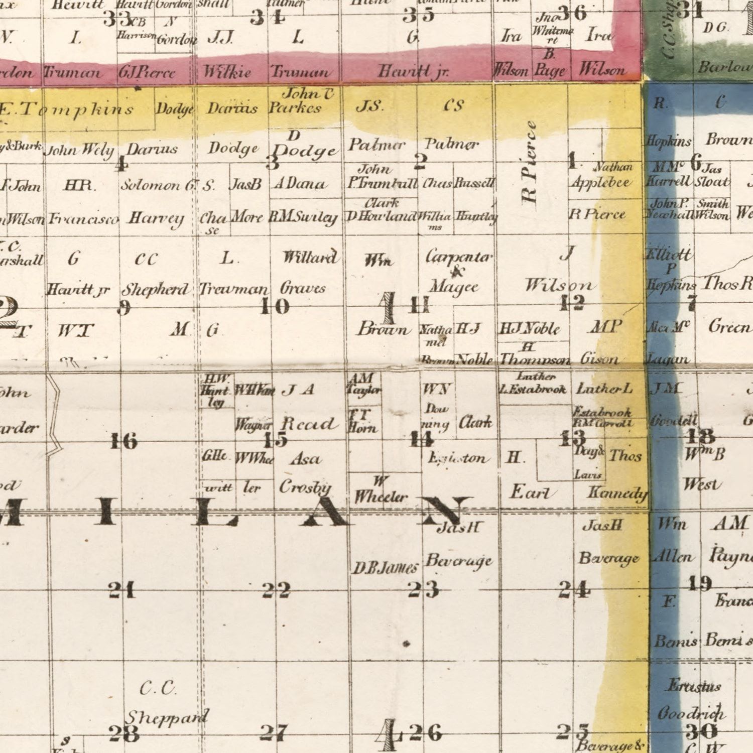 Vintage Map of De Kalb County, Illinois 1860