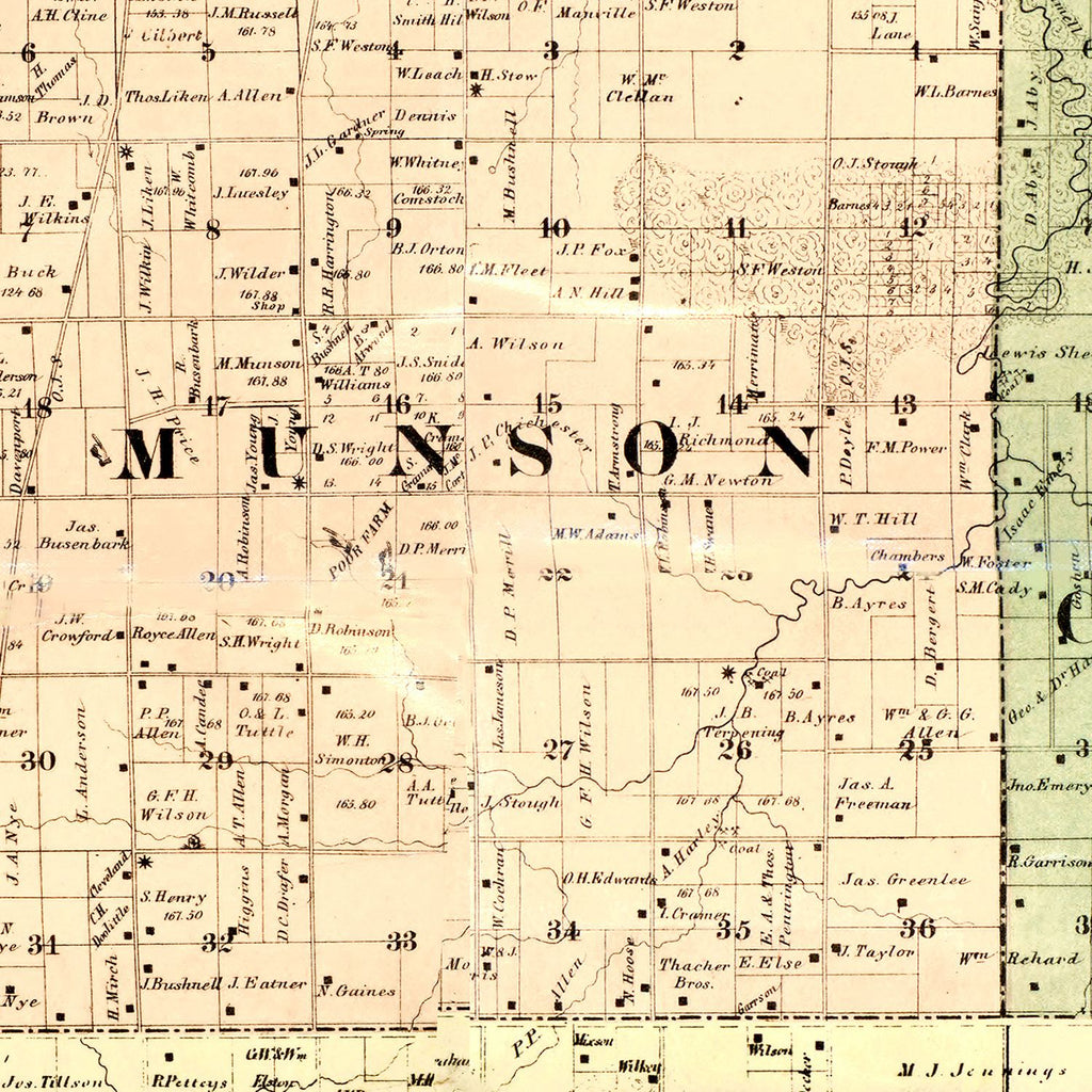 Vintage Map of Henry County, Illinois 1860