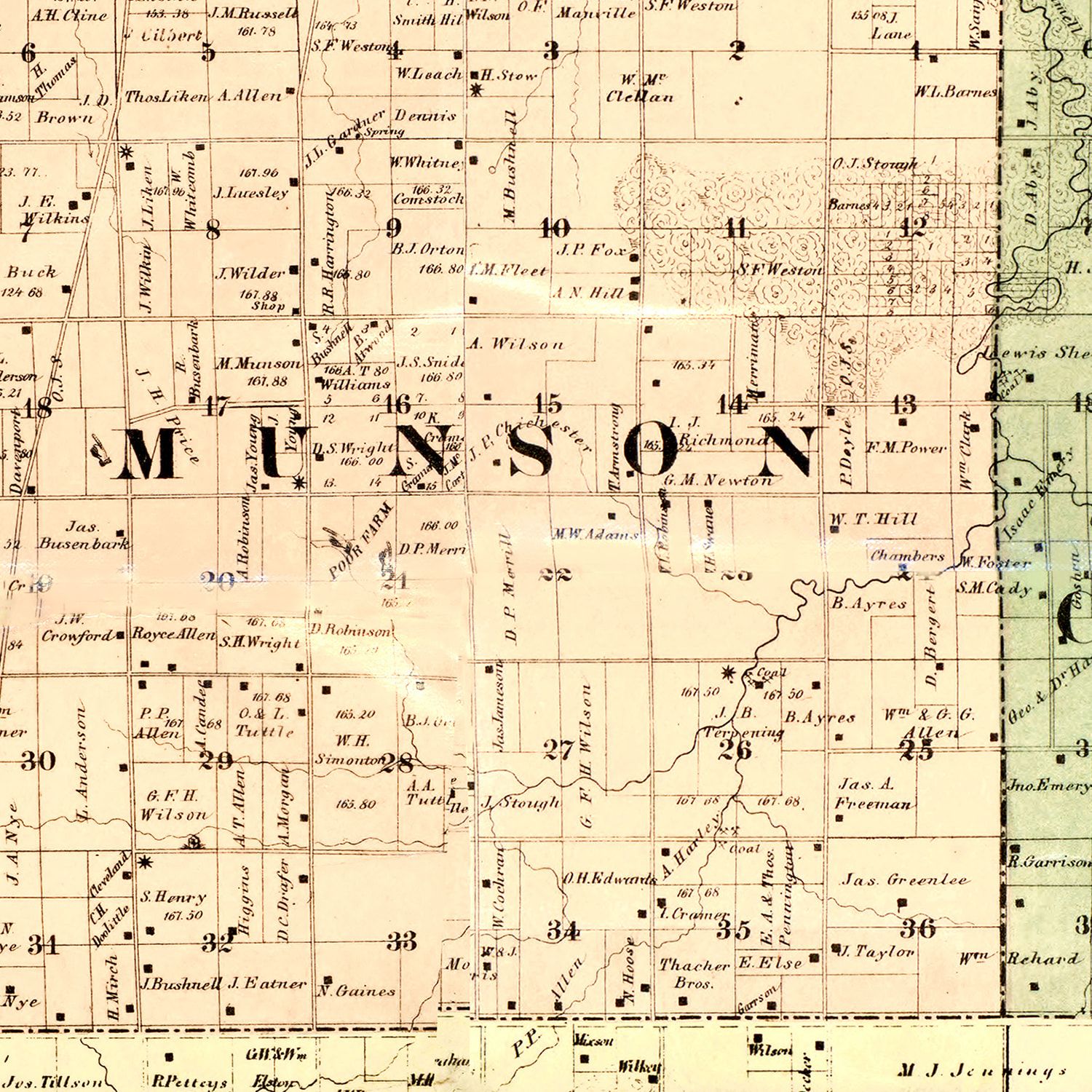 Vintage Map of Henry County, Illinois 1860