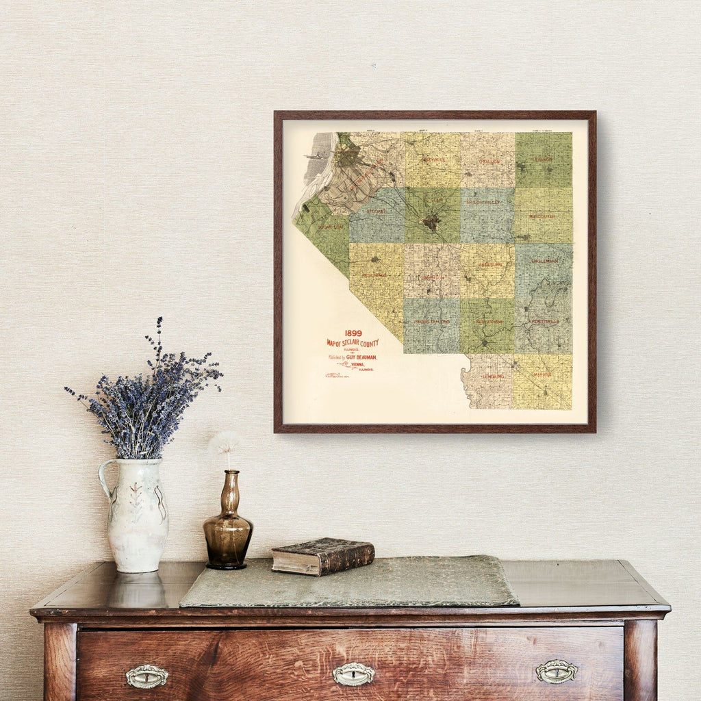 Vintage Map of St Clair County, Illinois 1899