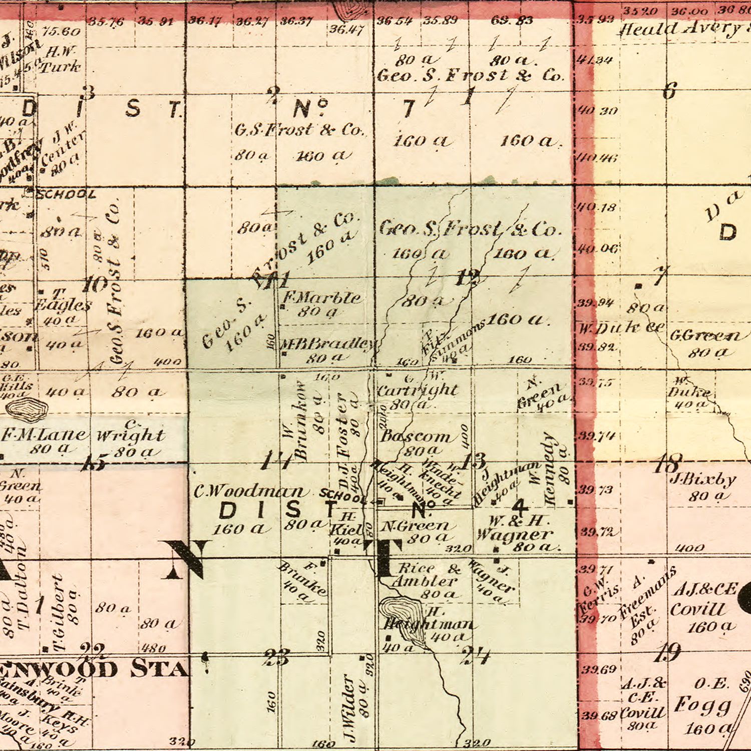 Vintage Map of Oceana County, Michigan 1876