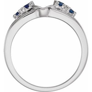 14K White Natural Blue Sapphire Wrap-Style Ring Enhancer