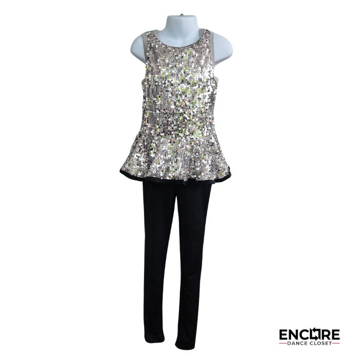 Spotlight Sparkle Silver Peplum Costume
