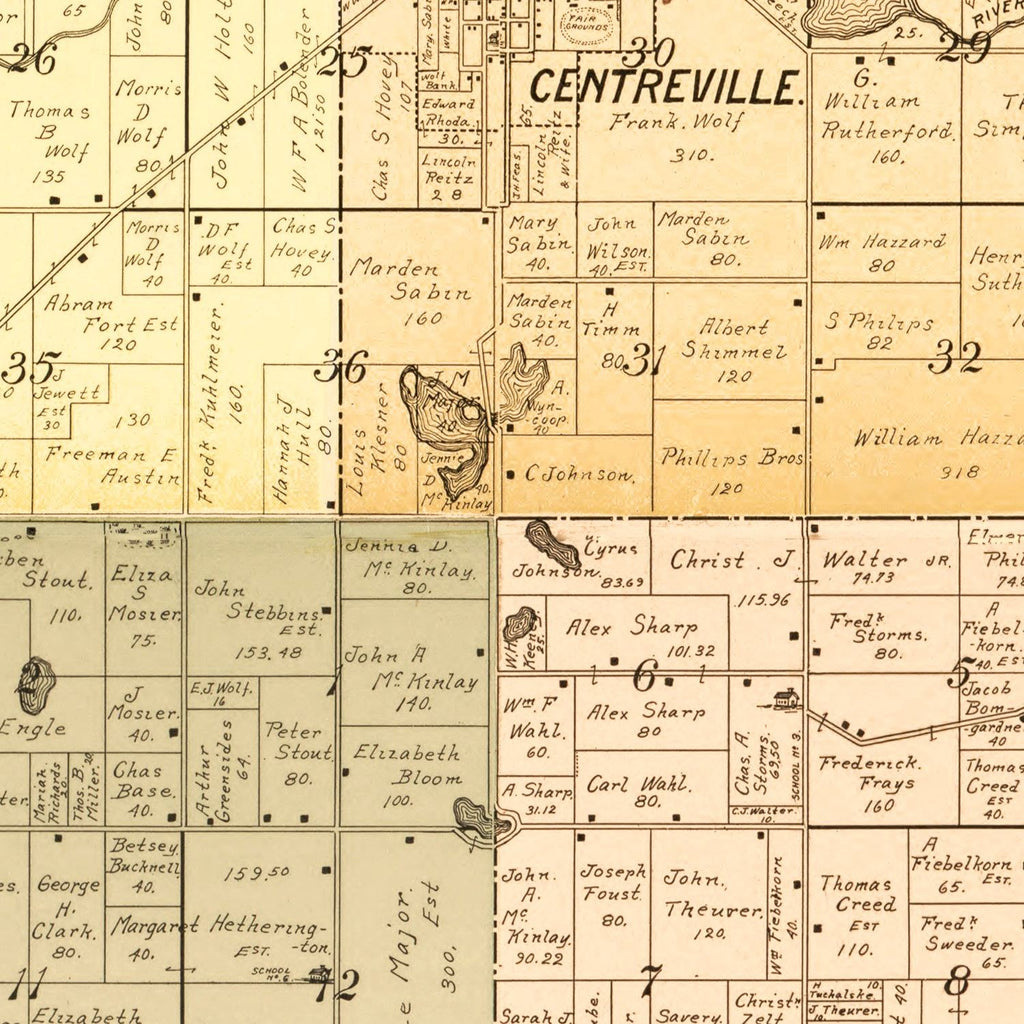 Vintage Map of St. Joseph County, Michigan 1897
