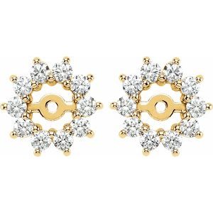 14K White Gold 5/8 CTW Diamond Earring Jackets with 3.7mm ID – image 2
