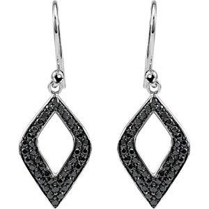 Sterling Silver Natural Black Spinel Earrings