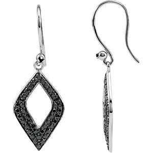 Sterling Silver Natural Black Spinel Earrings