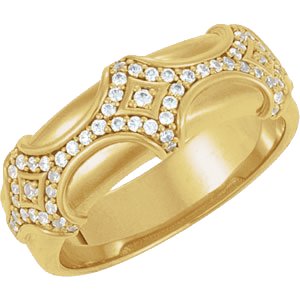 14K Yellow Gold 1/2 CTW Natural Diamond Vintage-Inspired Ring