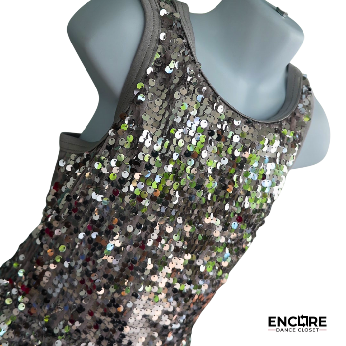 Spotlight Sparkle Silver Peplum Costume