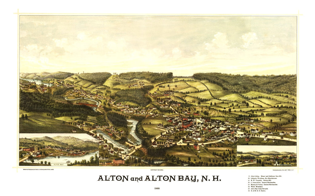 Vintage Map of Alton, New Hampshire 1888