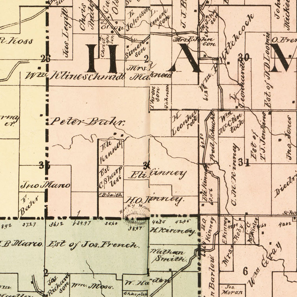 Vintage Map of La Crosse County, Wisconsin 1890