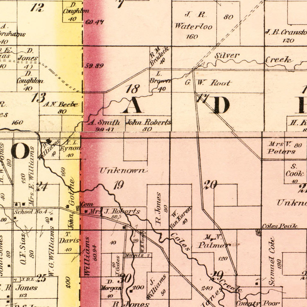 Vintage Map of Monroe County, Wisconsin 1877