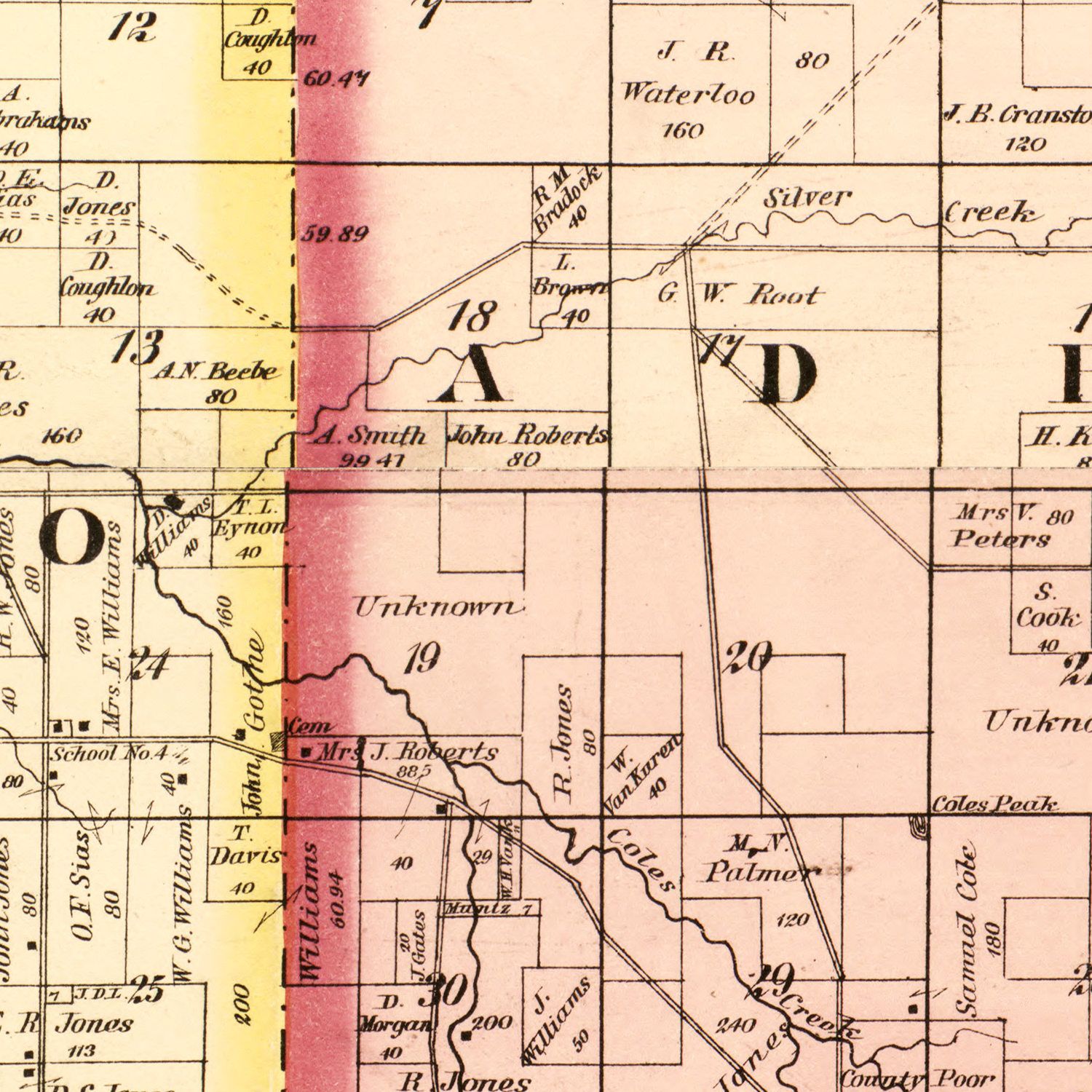 Vintage Map of Monroe County, Wisconsin 1877