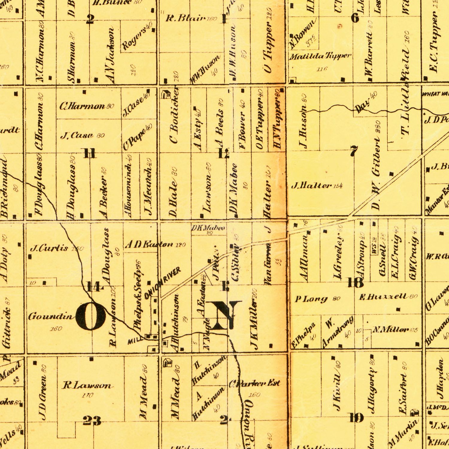 Vintage Map of Sheboygan County, Wisconsin 1862