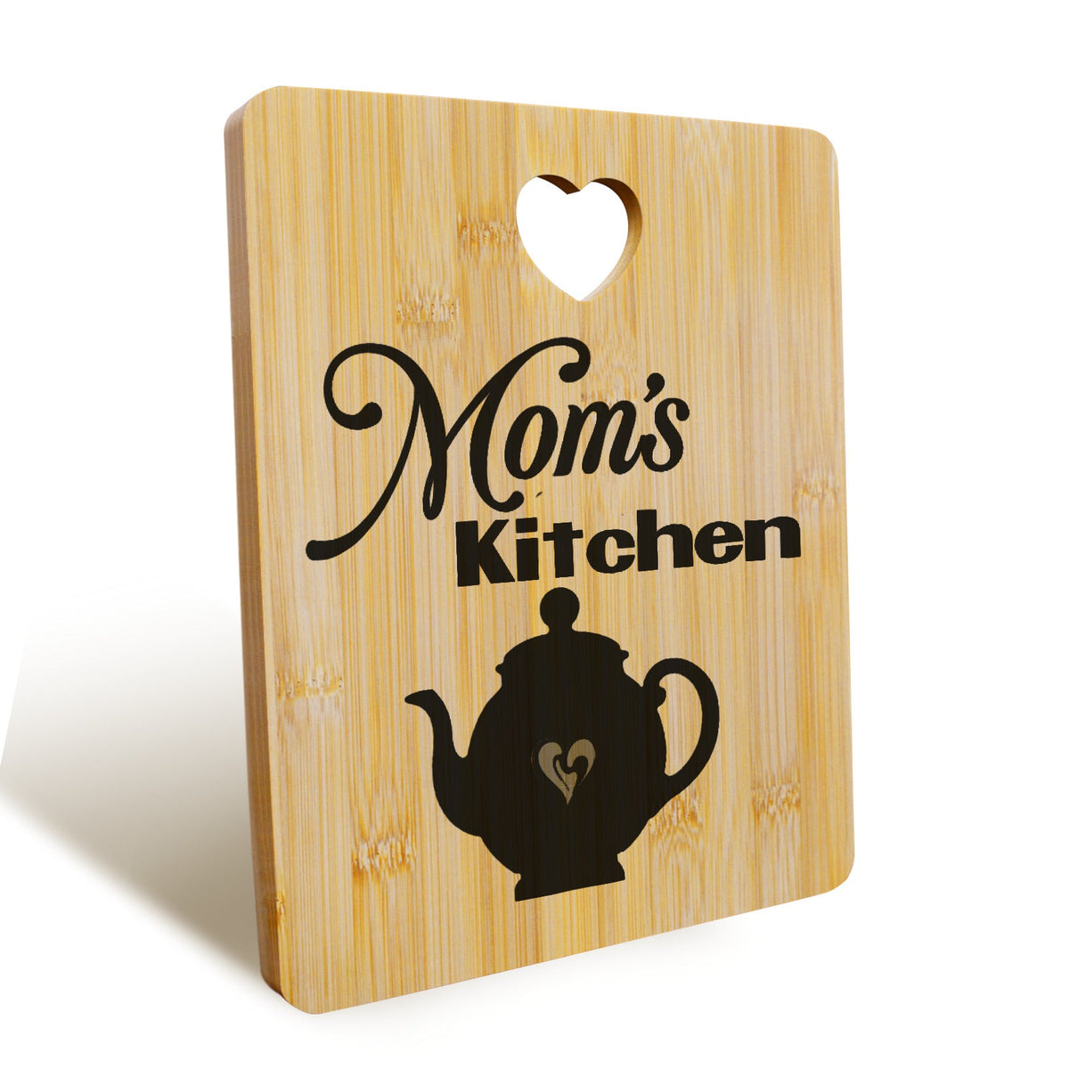Mom's Kitchen with Teapot Bamboo Cutting Board | Ships from USA