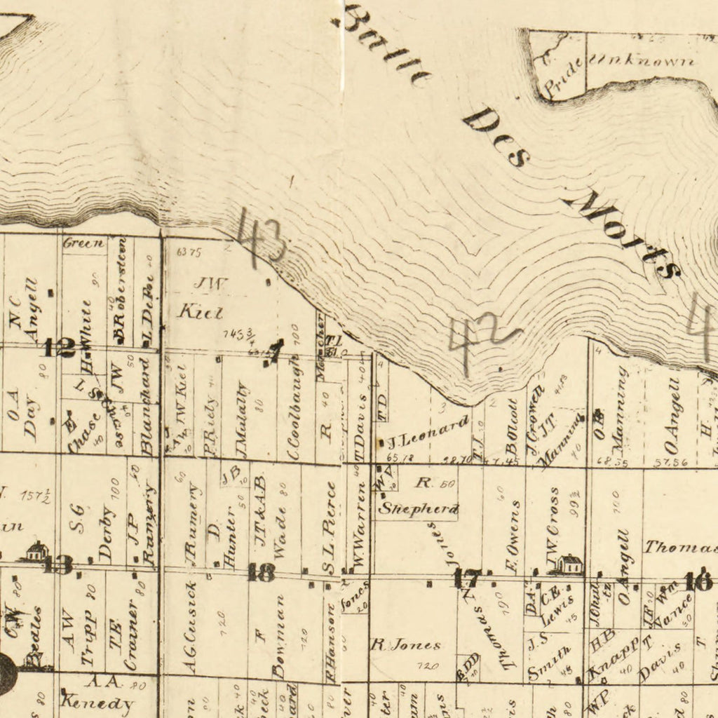 Vintage Map of Winnebago County, Wisconsin 1873