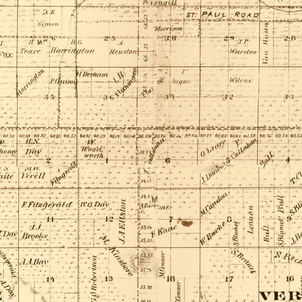 Vintage Map of Dakota County, Minnesota 1874