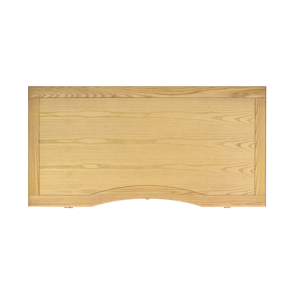 Dauphin Gold Accent 5-Drawer Wood Executive Desk, Natural Brown Wood