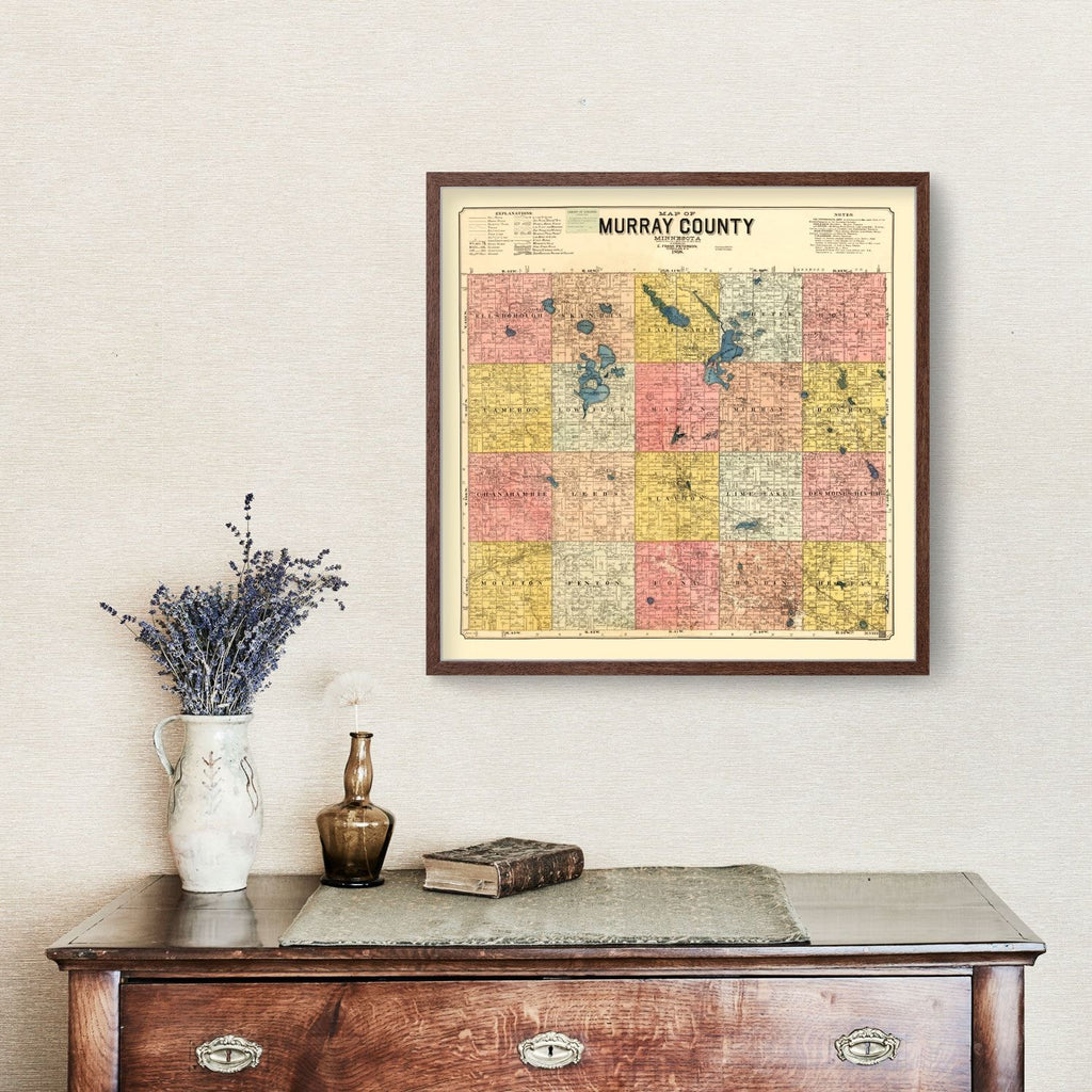Vintage Map of Murray County, Minnesota 1898