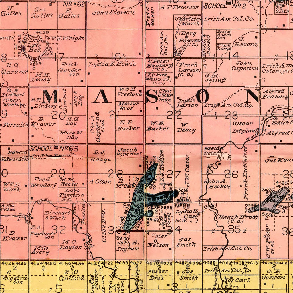 Vintage Map of Murray County, Minnesota 1898