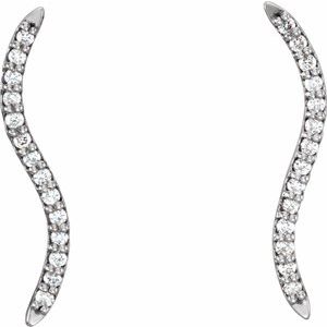 Platinum 1/6 CTW Natural Diamond Ear Climbers – image 2