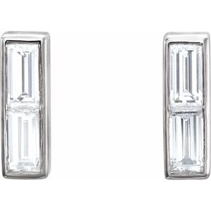 14K White Gold 1/2 CTW Natural Diamond Earrings – image 2