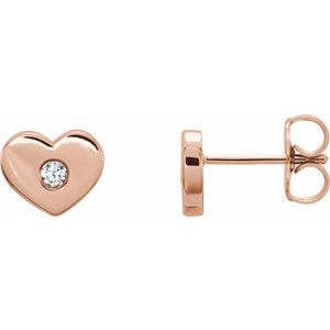 14K Rose Gold .06 CTW Natural Diamond Heart Earrings