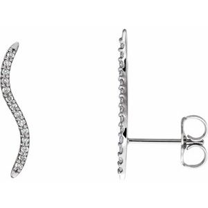 14K White Gold 1/6 CTW Natural Diamond Ear Climbers