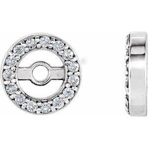 14K White Gold .08 CTW Natural Diamond Earring Jackets with 3 mm ID