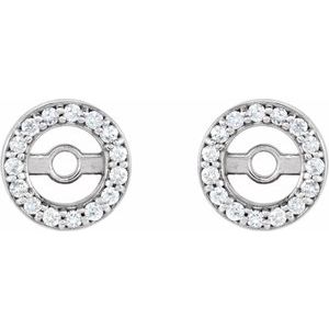 14K White Gold .08 CTW Natural Diamond Earring Jackets with 3 mm ID – image 2