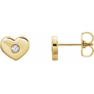 14K Yellow Gold .06 CTW Natural Diamond Heart Earrings