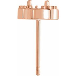 14K Rose Gold 3.9 mm Round Halo-Style Earring Mounting – image 2