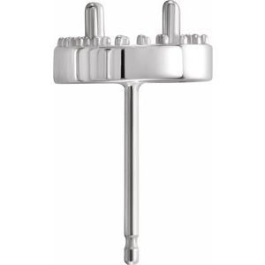 14K White Gold 5.2 mm Round Halo-Style Earring Mounting – image 2
