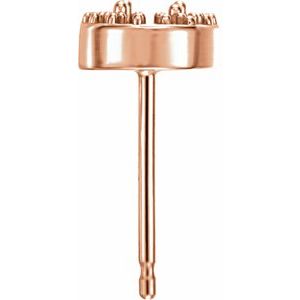 14K Rose Gold 2.9 mm Round Halo-Style Earring Mounting – image 2
