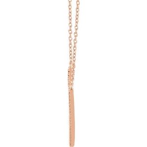 14K Rose Gold 1/6 CTW Natural Diamond V 16-18" Necklace