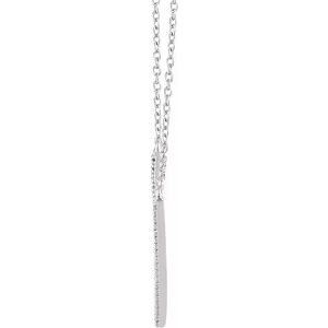14K White Gold 1/6 CTW Natural Diamond V 16-18" Necklace