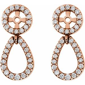 14K Rose Gold 1/3 CTW Natural Diamond Earring Jackets – image 2