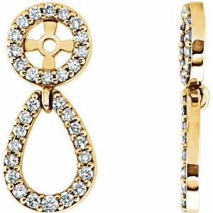 14K Yellow Gold 1/3 CTW Natural Diamond Earring Jackets