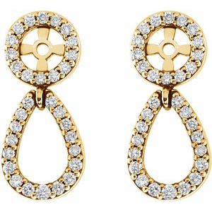 14K Yellow Gold 1/3 CTW Natural Diamond Earring Jackets – image 2