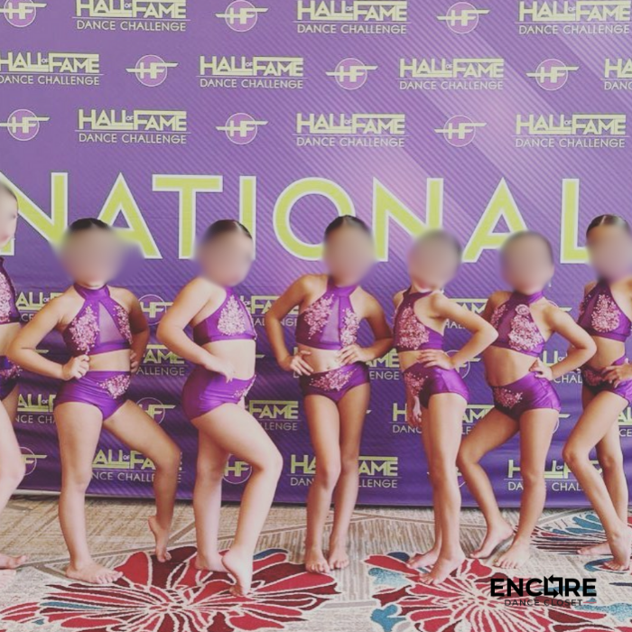 Embellished Purple Two-Piece Halter Set