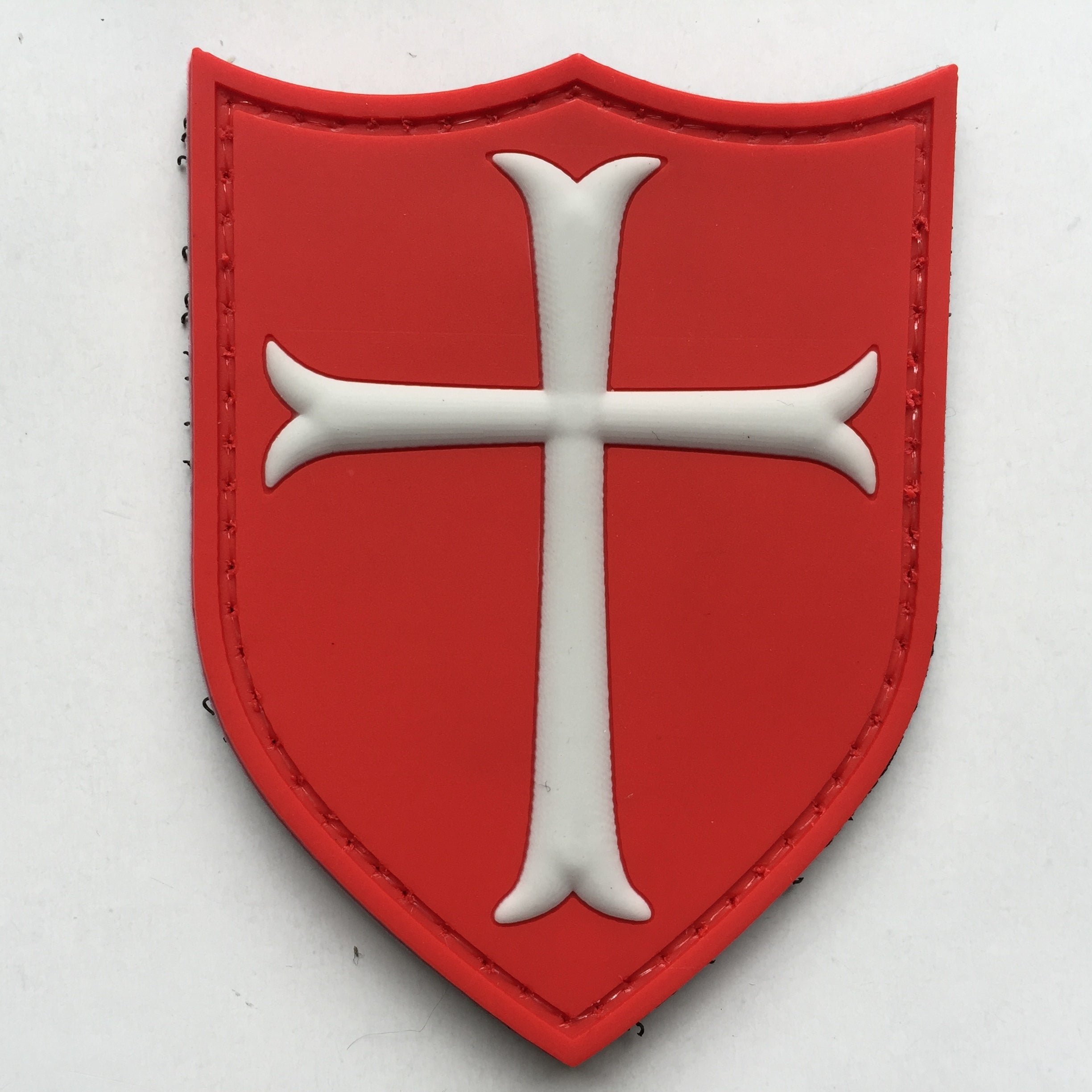 Knights Templar Crusaders Cross PVC Patch Red and White