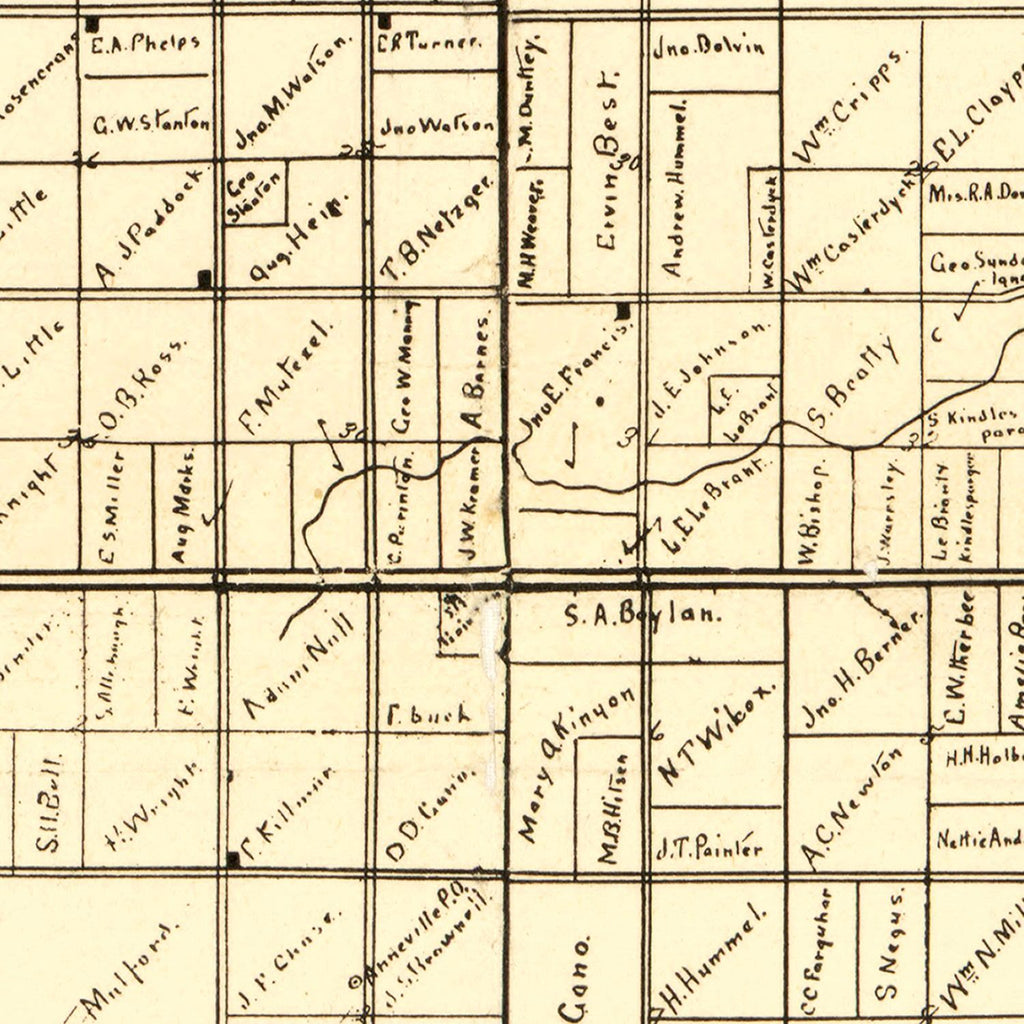 Vintage Map of Clay County, Iowa 1896